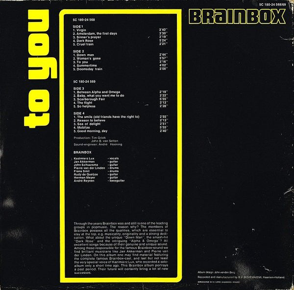 Brainbox (3) - To You (LP Tweedehands) - Discords.nl