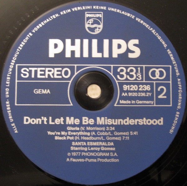 Santa Esmeralda Starring Leroy Gomez - Don't Let Me Be Misunderstood (LP Tweedehands) - Discords.nl
