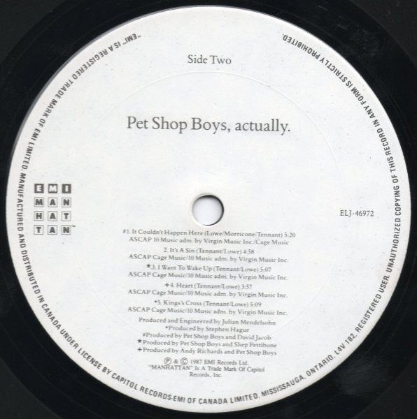 Pet Shop Boys - Actually (LP Tweedehands)