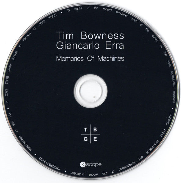 Tim Bowness, Giancarlo Erra - Memories Of Machines (CD)