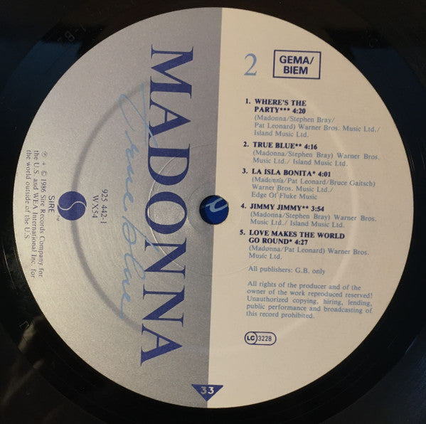 Madonna - True Blue (LP Tweedehands)