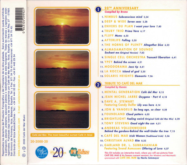 Various - Café Del Mar - 20th Anniversary (1980-2000) (CD Tweedehands)