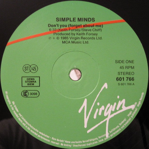 Simple Minds - Don't You (Forget About Me) (12" Tweedehands)