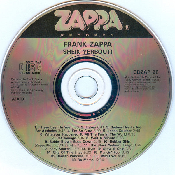 Frank Zappa - Sheik Yerbouti (CD Tweedehands)