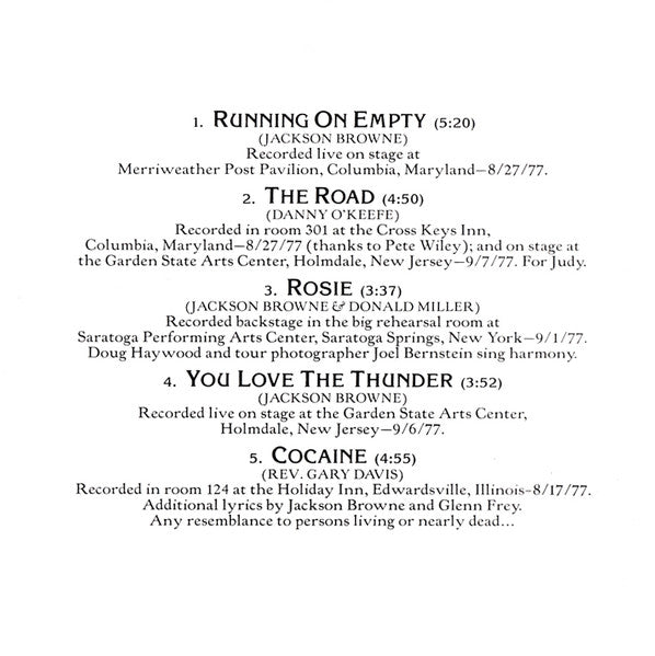 Jackson Browne - Running On Empty (CD Tweedehands)