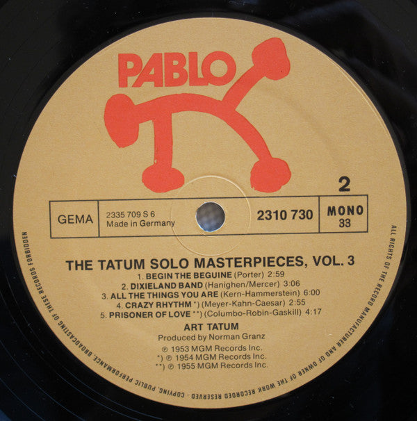 Art Tatum - The Tatum Solo Masterpieces, Vol. 3 (LP Tweedehands) - Discords.nl