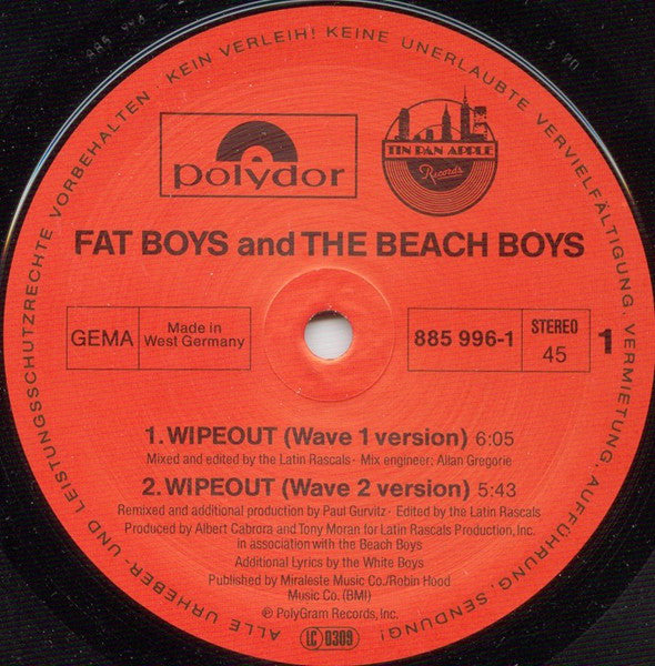 Fat Boys And Beach Boys, The - Wipeout! (12" Tweedehands)