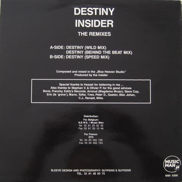 Insider - Destiny (The Remixes) (12" Tweedehands)