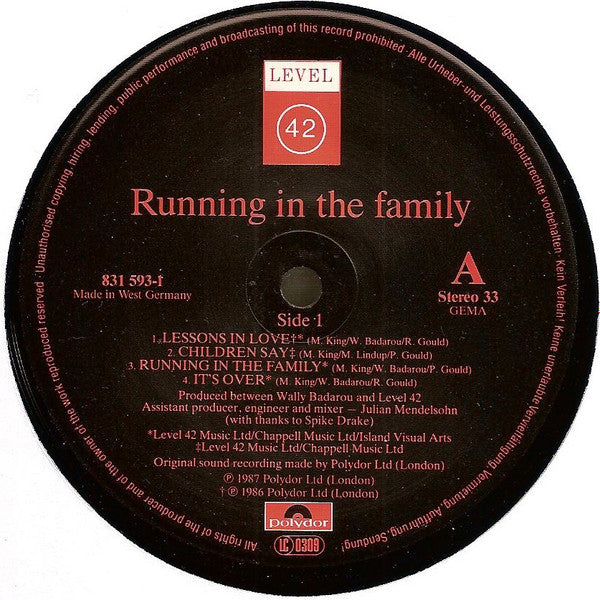 Level 42 - Running In The Family (LP Tweedehands)
