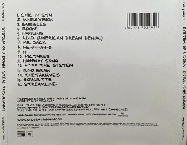 System Of A Down - Steal This Album! (CD) - Discords.nl