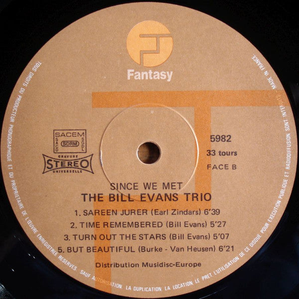 Bill Evans Trio, The - Since We Met (LP Tweedehands) - Discords.nl
