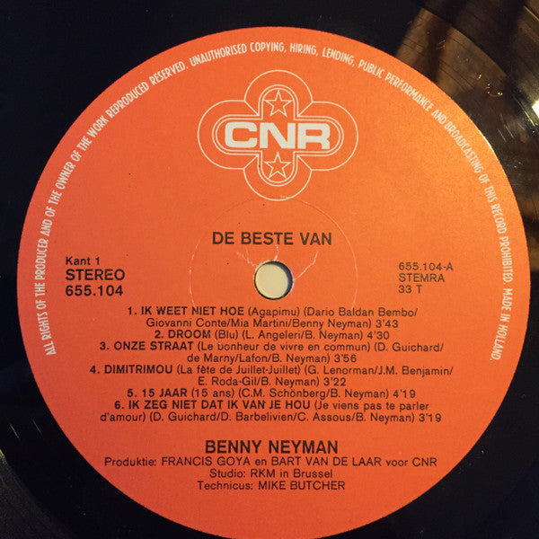 Benny Neyman - De Beste Van... Benny Neyman (LP Tweedehands) - Discords.nl