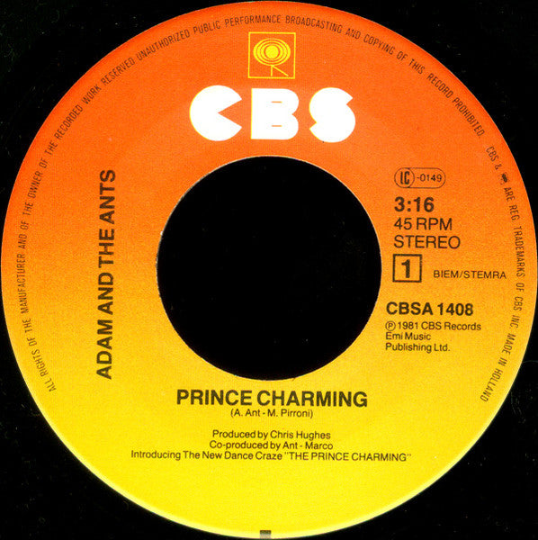 Adam And The Ants - Prince Charming (7-inch Tweedehands)