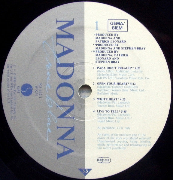 Madonna - True Blue (LP Tweedehands)