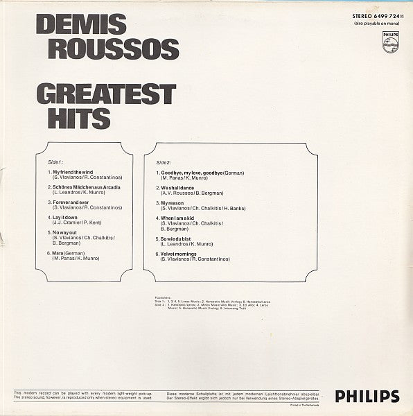 Demis Roussos - Greatest Hits (LP Tweedehands) - Discords.nl