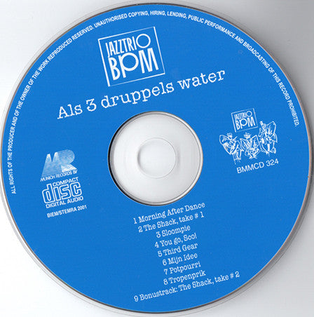 Jazztrio BPM - Als 3 Duppels Water / Like 3 Drops Of Water (CD)