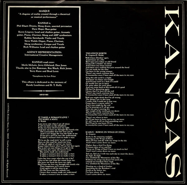 Kansas - Masque (LP Tweedehands)