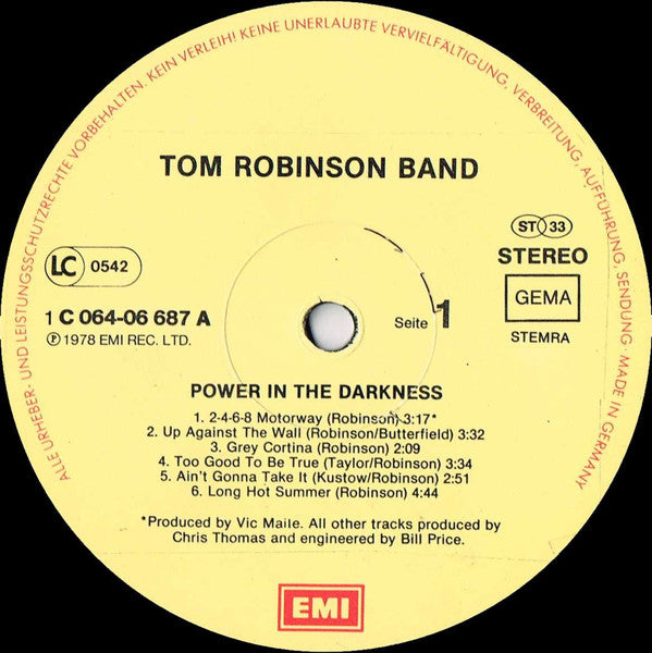 Tom Robinson Band - Power In The Darkness (LP Tweedehands)