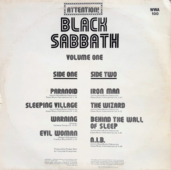 Black Sabbath - Attention! Black Sabbath Volume One (LP Tweedehands)