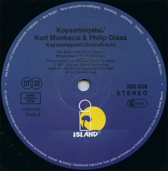 Philip Glass - Koyaanisqatsi (Original Soundtrack Album From The Film) (LP Tweedehands)