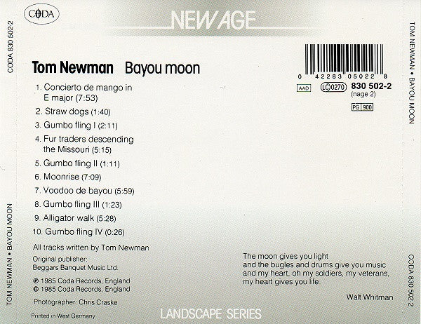 Tom Newman - Bayou Moon (CD Tweedehands)
