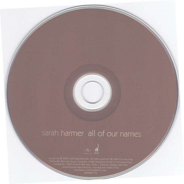 Sarah Harmer - All Of Our Names (CD)