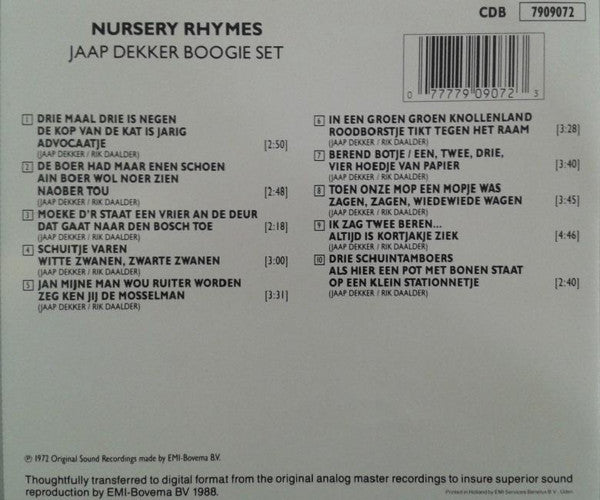 Jaap Dekker Boogie Set - Nursery Rhymes (CD)