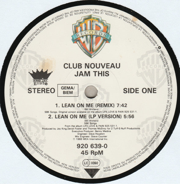 Club Nouveau - Lean On Me (12" Tweedehands)