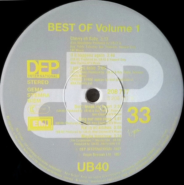 UB40 - The Best Of UB40 - Volume 1 (LP Tweedehands)