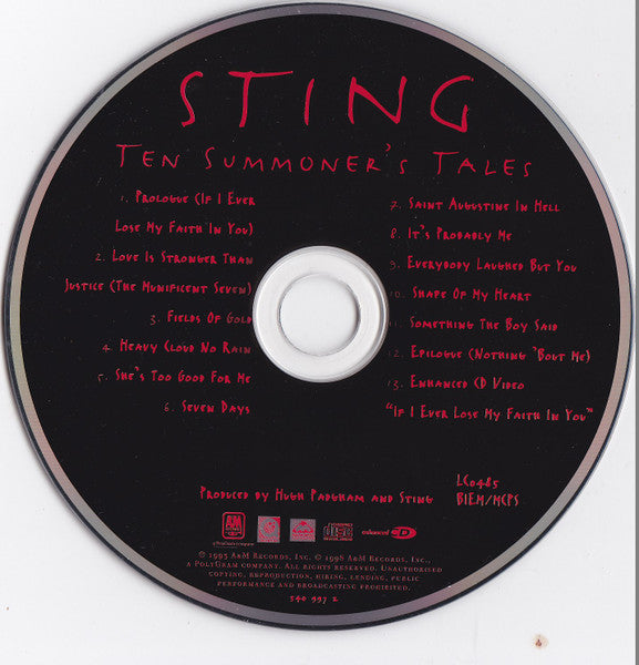 Sting - Ten Summoner's Tales (CD) - Discords.nl