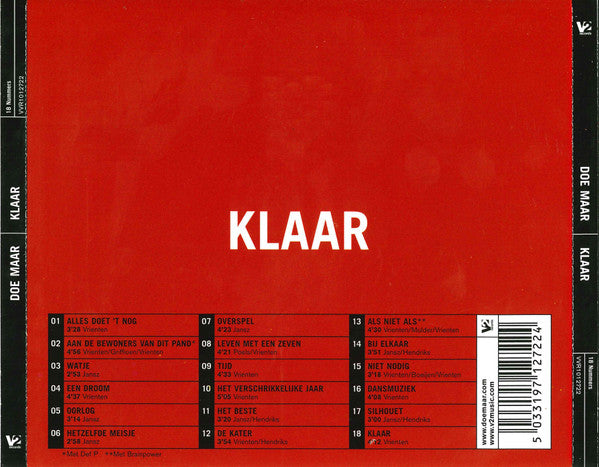 Doe Maar - Klaar (CD Tweedehands)