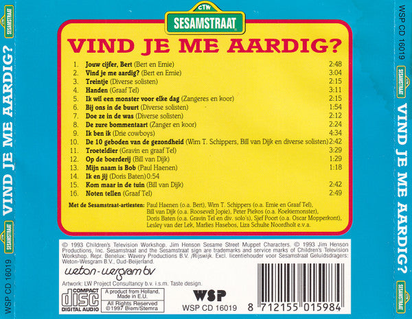 Sesamstraat - Vind Je Me Aardig? En Andere Hits Uit Sesamstraat! (CD)