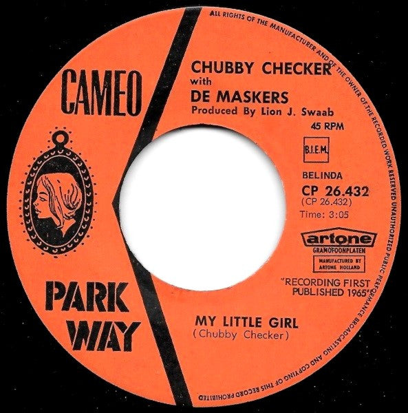 Chubby Checker With De Maskers - Baby, Baby, Balla, Balla!!! / My Little Girl (7-inch Tweedehands)
