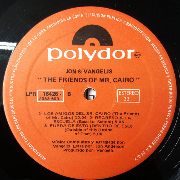 Jon & Vangelis - The Friends Of Mr. Cairo (LP Tweedehands)