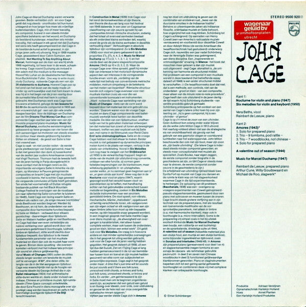 John Cage - Nocturne - Six Melodies - Amores - A Valentine Out Of Season - Music For Marcel Duchamp (LP Tweedehands)