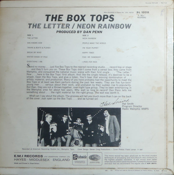 Box Tops - The Letter / Neon Rainbow (LP Tweedehands)