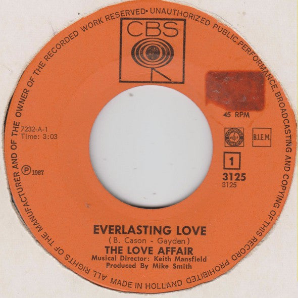 Love Affair, The - Everlasting Love (7-inch Tweedehands)