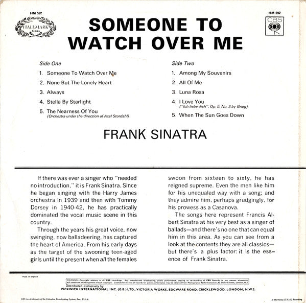 Frank Sinatra - Someone To Watch Over Me (LP Tweedehands)