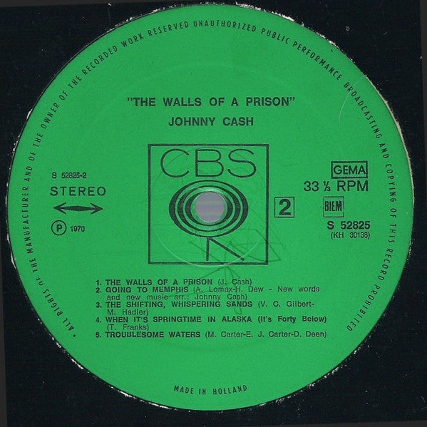 Johnny Cash - The Walls Of A Prison (LP Tweedehands)