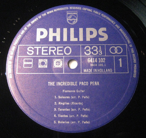 Paco Peña - The Incredible Paco Peña (LP Tweedehands)