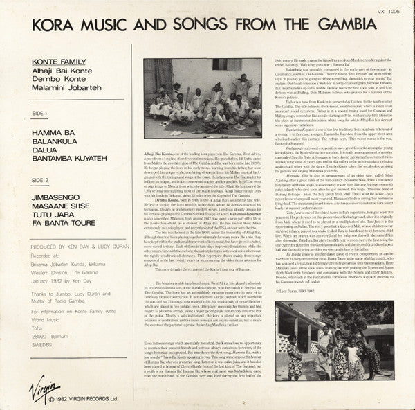 Konte Family - Mandinka Music: Kora Music And Songs From The Gambia (LP Tweedehands) - Discords.nl