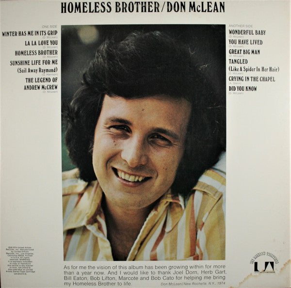 Don McLean - Homeless Brother (LP Tweedehands)