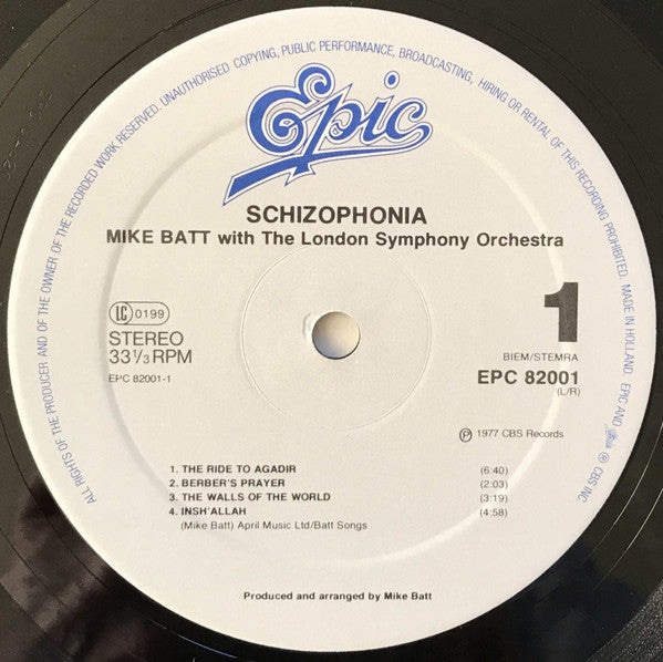 Mike Batt With London Symphony Orchestra - Schizophonia (LP Tweedehands) - Discords.nl
