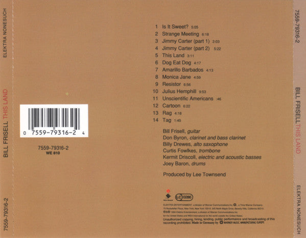 Bill Frisell - This Land (CD Tweedehands) - Discords.nl