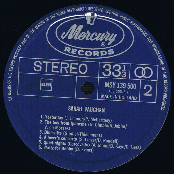 Sarah Vaughan - Sarah Vaughan (LP Tweedehands) - Discords.nl