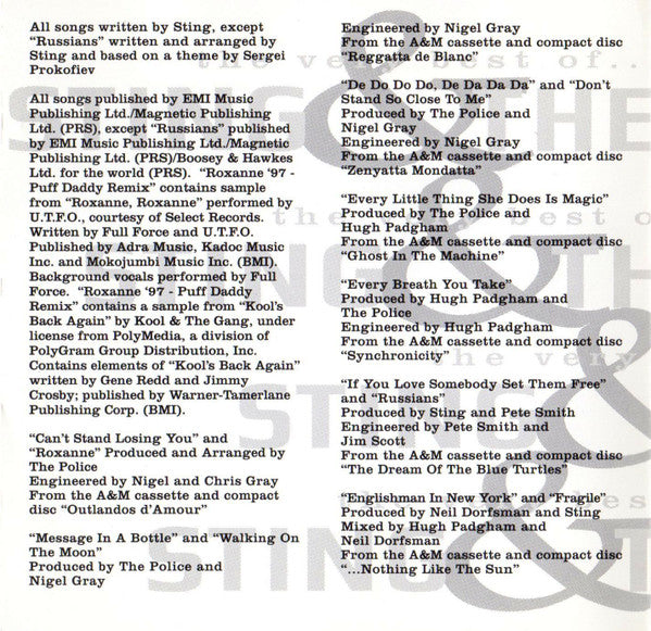 Sting & Police, The - The Very Best Of... Sting & The Police (CD) - Discords.nl