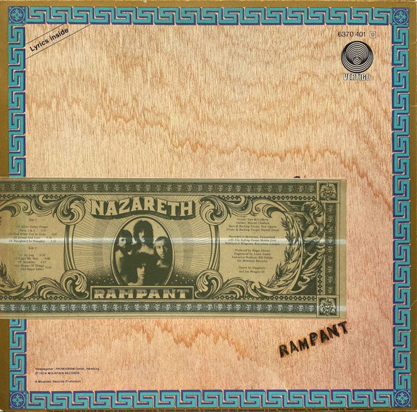 Nazareth - Rampant (LP Tweedehands) - Discords.nl