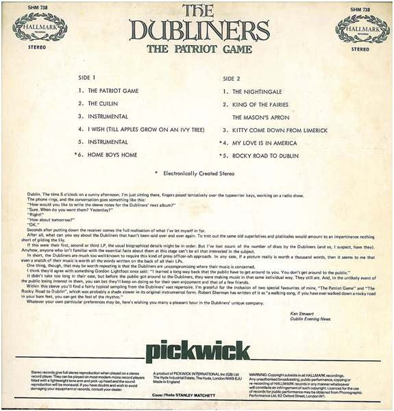 Dubliners, The - The Patriot Game (LP Tweedehands)