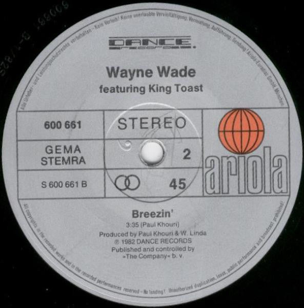 Wayne Wade Featuring King Toast - Lady (12" Disco Version) (12" Tweedehands)