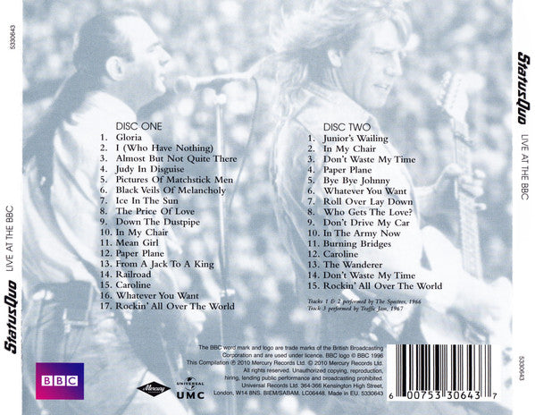 Status Quo - Live At The BBC (CD)